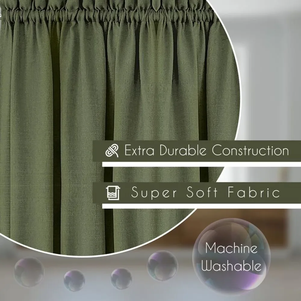 Woven Trends Two-Tone Window Curtain Tier Pair & Valance Set, Double Layer Small